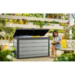 Keter - Denali Deck Box 200 Gallons, Grey -Swimline Store Denali Deck Box 200 Gallons Grey 2