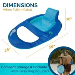 Swimways - Spring Float Recliner, Blue -Swimline Store Spring Float Recliner Blue 2