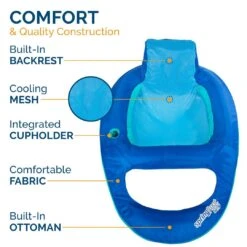 Swimways - Spring Float Recliner, Blue -Swimline Store Spring Float Recliner Blue 3