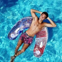 Pool Candy - Stars & Stripes Inflatable Glitter Sun Chair -Swimline Store Stars Stripes Inflatable Glitter Sun Chair 2