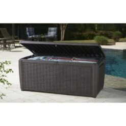 Keter - Sumatra Brown 135 Gallon Deck Box -Swimline Store Sumatra Brown 135 Gallon Deck Box 2