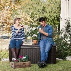 Keter - Sumatra Brown 135 Gallon Deck Box -Swimline Store Sumatra Brown 135 Gallon Deck Box 4