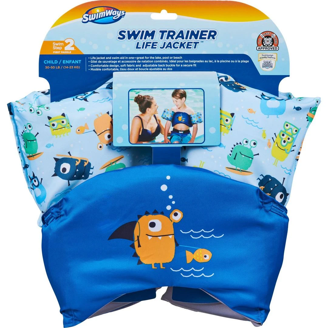Swimways - Swim Trainer Life Jacket, Blue Sea Monster 4 Swimways - Swim Trainer Life Jacket, Blue Sea Monster - Image 2